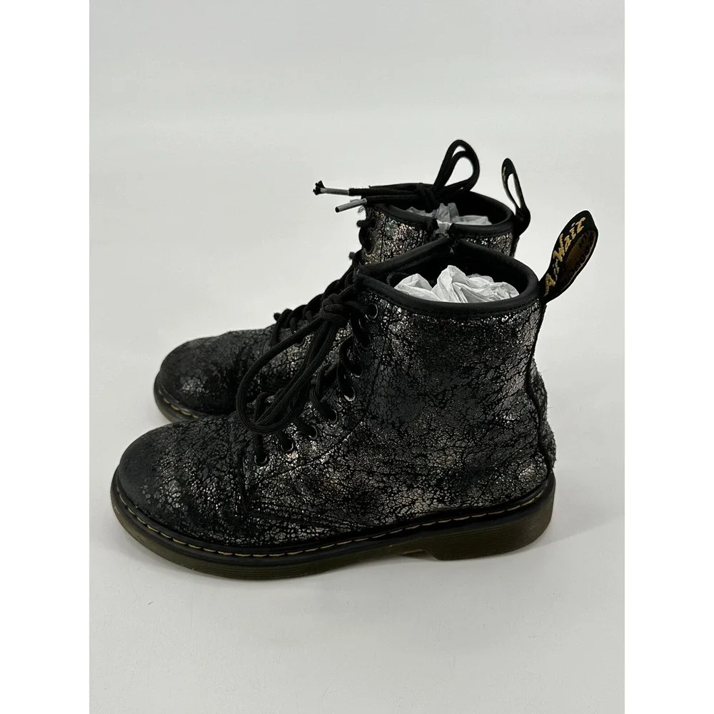 Lot of 2 Dr Martens 1460J Black Leather & Metallic Mid  display picture 2